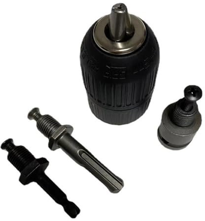 YJQHODY 3-Jaw Drill Chuck Converter, 1/2-20UNF Thread Quick Change Adapter, SDS 1/4 Hex Impact Driver Wrench Drill Bit 2-13mm