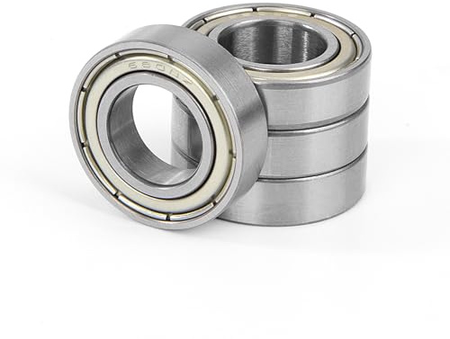 4 Stück 6800ZZ Kugellager 10x19x5mm doppelt geschützte Rillenkugellager mit Metall Doppeldichtung, Chromstahl und Vorgeschmiert, 6800-2Z, für DIY, Drehbänke, Motoren, 3D-Drucker