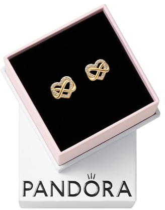 Pandora Sparkling Infinity Heart Stud Earrings-With Gift Box