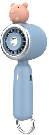 GKYQVE Ventilador de mano con pulverizador de agua, funciona con pilas, con función de pulverizador, aire acondicionado, ventilador recargable para camping