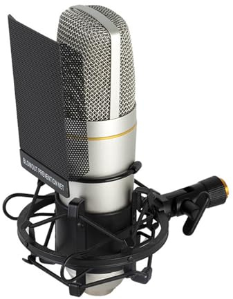 CHAKAE Micrófono de condensador profesional de diafragma grande vocal para juegos de computadora, micrófono de transmisión en vivo