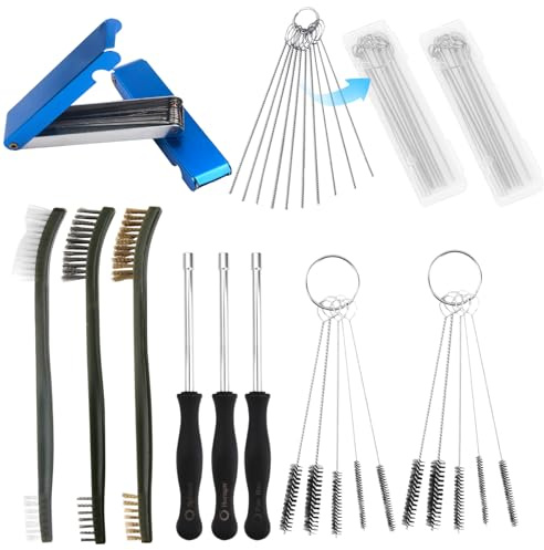 TNJPSEK 12 Pack Throttle Body Cleaner Kit, Carburetor Cleaning Kit, Torch Tip & Carb Dirt Remove Cleaner Set for Chainsaw Orifices Welding Motorcycle ATV Carburetor Jet Stove Gas Nozzles Shower Heads