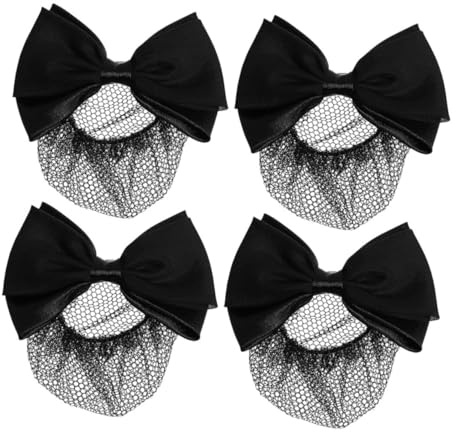 FRCOLOR Filets à Cheveux avec Pince Papillote Nœud 4 Pièces Maille Douce Maintien Ferme Femmes Professionnel Fête Mariage