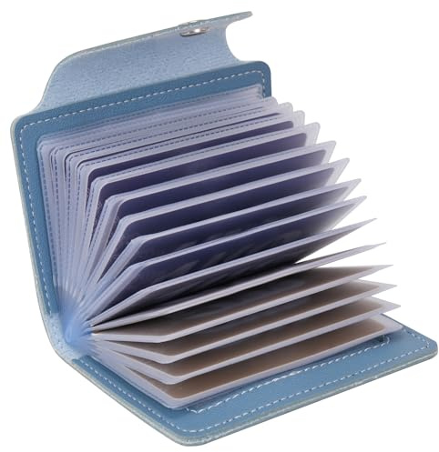 Porte Cartes de Crédit Femme Homme Blocage RFID en PU Cuir avec Bouton