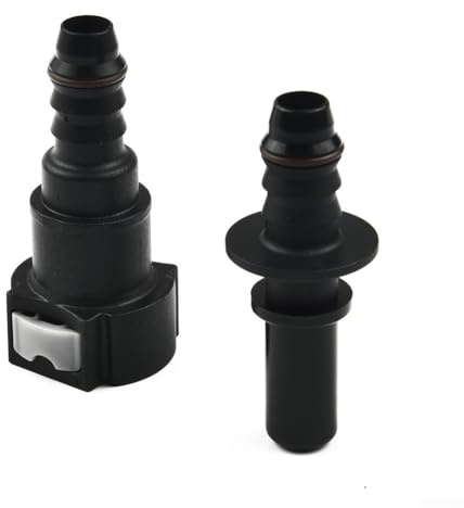 Trayne 11.8mm SAE 3/8 Inch Fuel Line Quick Connect Release Disconnect Kit Gas Petrol Fluids Nylon Rubber Hoses 2Male 2Female Barbed Connectors Automotive Standard