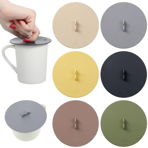 TIESOME 6 PCS 3.86 Inch Silicone Cup Covers, Silicone Lids for Cups