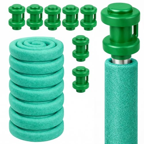 Clever Leon Trampolin Stangenschutz Schaumstoff 180 cm für Trampolinstangen | Schaumstoffrohre aus Polyethylen UV-beständig wasserabweisend stoßdämpfend wiederverwendbar Grün Blau Grau, 8 Stück