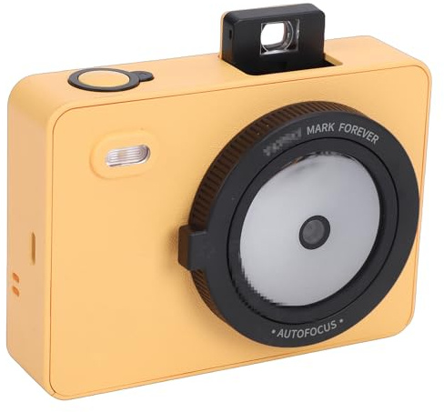Hyuduo Imprimante Photo Instantanée, Appareil Photo à Impression Numérique avec Viseur Pop-up, 5 Filtres, Flash LED, Température de Couleur, Imprimante Compacte pour Voyage, (YELLOW)
