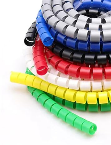 LSXDCVLBJ Pulizia del Cavo, Avvolgicavo a Spirale da 1 Metro Multicolore 8-25 mm(Silver Gray,15mm Inside Diameter)