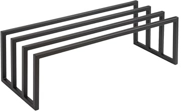 Natural Goods Berlin 1x Schuhablage RECHTECK - Offenes Schuhregal Metall Schwarz - 80 x 25 x 30 cm - Schwarzes Schuhregal Outdoor Wetterfest - Schuhaufbewahrung Platzsparend - Shoe Rack, Shoe Storage