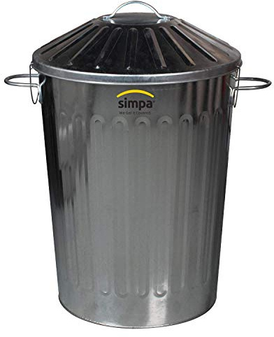 CrazyGadget® Small Medium Large Extra Large Galvanised Steel Metal Dustbin Kitchen House Garden Storage Unit Bin (60L)