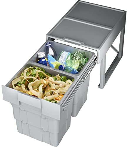 So-Tech® Système de Tri des Déchets Poubelle 2 x 16 litres à partir de 400 mm de Largeur de Porte avec Bacs