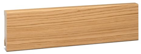 KGM Sockelleiste Modern Massivholz - Eiche, 2400 x 16 x 80 mm, 1 Stück | Fußleiste, Fichte, furniert, lackiert, für Laminat, Parkett, Made in Germany
