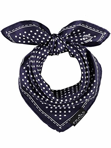 FRAAS Halstuch Damen gepunktet - 51 x 51 cm Größe - Nickituch Seide - Seidentuch für Damen mit Polka Dots Muster - Bandana Tuch perfekt für den Sommer Navy