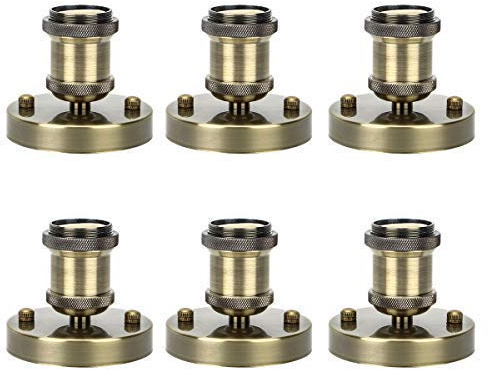 Lalafancy E27 Vintage Edison Lampenfassung, Bronze, 6 Stück | Aluminium & Keramik Lampenhalter, E27 Sockel zum Anschrauben Retro für DIY für Wand-, Tisch- & Deckenleuchte für Café, Bar