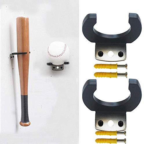 Set mit Baseballschläger und Ball/Softball-Schlägerhalter, Wandmontage, Präsentationsständer, Kunststoff/Schutzgummi – kein Baseballschläger und Ball