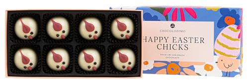 CHOCOLISSIMO - 8 Alkoholfreie Osterhennen aus Schokolade, Ostergeschenk für Kinder, Süße Schoko-Hennen mit Nougatfüllung, Osterpralinen in Hühnerform, Kindgerechte Schokoladen-Osterüberraschung, Shoko