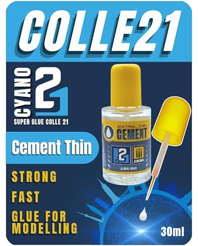 CEMENTO Extra Fine Ammo Mig Colle21, flacones de 30ml, super glue AMMO MIG Colle21, pegamento Para Maquetas
