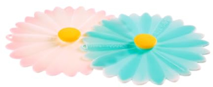 Charles Viancin - Set of 2 Daisy 4” Silicone Drink Covers - Airtight Seal on Any Smooth-Rimmed Glass, Keep Drinks Cool or Hot, Protect from Winged Pests - BPA-Free - Oven, Freezer, Dishwasher Safe