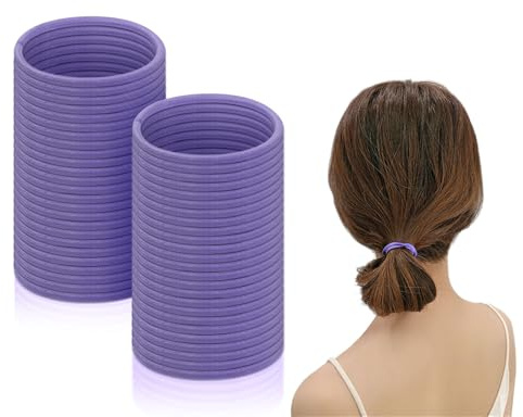 SCSpecial Bandas de goma para el cabello 50 piezas Bandas elásticas para el cabello de 2,5 mm Lazos para el cabello Soportes de cola de caballo - Púrpura