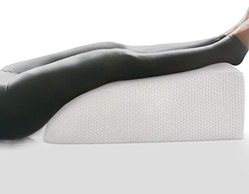 OasisCraft 8 Leg Elevation Pillow, Leg Rest Pillow Bed Wedge Post Surgery Elevated Cushion 1.5 Memory Foam Leg Pillow for Back, Hip and Knee Pain Relief, Foot and Ankle Injury - Removable Cover