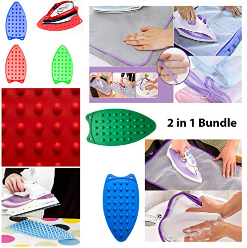 Protective Mesh NET IRONING CLOTH & KEYCHAIN Torch -Protects Clothing, Iron Delicate Garments, NO Shine, No Marks, NO Scorch & Imprints (1 Iron Pad & 1 Cloth)