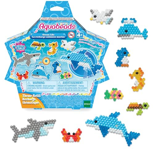 Aquabeads - La recharge animaux marins - Kit de loisirs créatifs - Activité manuelle enfants en toute autonomie - Recharge de perles qui collent avec de l'eau - Jouet enfant 4 ans et + - 31769