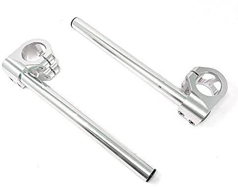 Motorcycle Clip On Handlebars Bars Cafe Racer or Sports Bike for 51mm Forks Fork Tubes Universal Slide On in Black Billet Aluminium PAIR