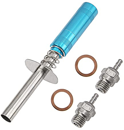 ShareGoo 2Pcs N4 Hot Spark Glow Plugs No.4 & RC Igniter Engine Starter Compatible with Traxxas HPI Redcat HSP 1/8 1/10 RC Nitro Truck Buggy