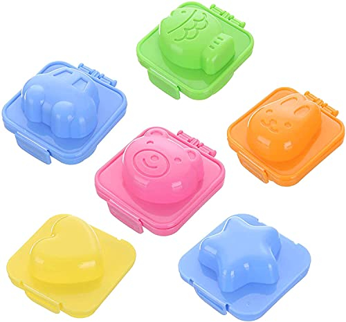 LATRAT Pack of 6 Boiled Moulds, Plastic Egg Shaper, DIY Sushi, Cartoon Mould, Kitchen Tool, DIY for Sushi Restaurants, Japanese Kitchen, Home, Office, Camping