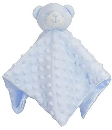 Soft Touch Baby Boys Girls Bubble Bear Cuddly Comforter Blanket Soft Toy Baby Shower Comforters BC34 (Blue)