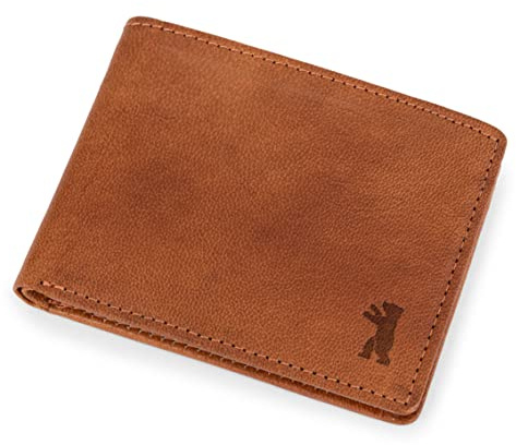 Berliner Bags Vintage Geldbörse mit Ausweisfach aus Leder, Herren Portemonnaie mit RFID-Schutz - Braun