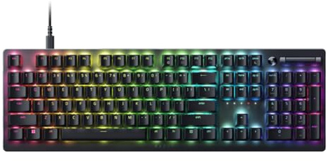 Razer DeathStalker V2 (Red Switch) – Optische Low-Profile-Gaming-Tastatur (lineare optische Schalter, abnehmbares Typ-C-Kabel, lasergeätzte Tastenkappen, RGB-Chroma) UK-Layout, Schwarz