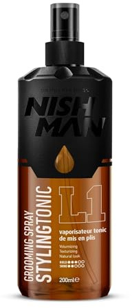 NISHMAN Grooming Tonic - L1 200ml - Vårdtonic För Män, När Och Stärker Håret, Perfekt För en Stilren Look och Hälsosam Glans