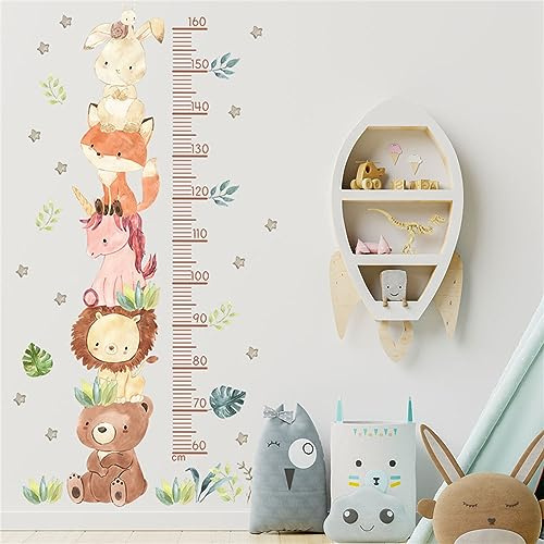 Herfair Messlatte Kinder Höhe Diagramm Wandtattoo Wildtiere Messlatte Kinderzimmer Wandsticker Selbstklebende Wandaufkleber Messlatten Wand Stickers für Kinderzimmer (Bär)
