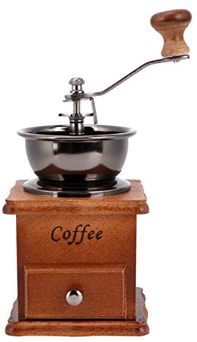 Topyond Mini Manual Bean Grinder, Retro Style Coffee Milling Machine with Wooden Design, Perfect for Home and Kitchen