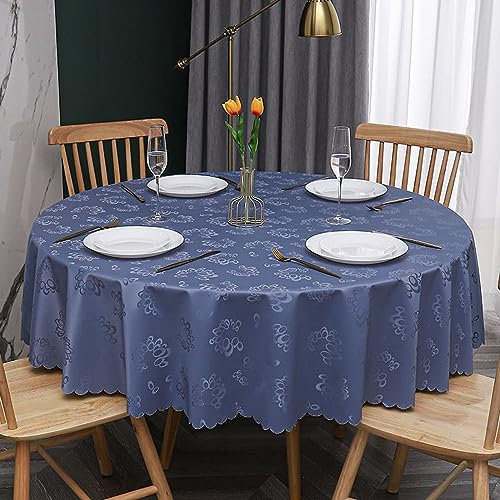 XQSSB Tischdecke Tischwäsche Anti Hot Scratch Lotuseffekt Tischtücher mit Zarten Pastelltönen EIN Blauer Kreisdurchmesser 180cm