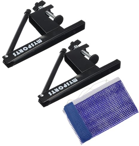 PATIKIL 6Ft Pieghevole Tavolo Tennis Rete e Post Set Portatile Ping-Pong Rete Maglia Regolabile Post Fino a 2,75 per Allenamento Competizione Nero Blu