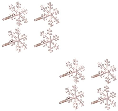 MAGICLULU 2 Sätze 4 STK Weihnachtsschneeflocke-serviettenschnallen-serviettenringe Serviettenhalter Aus Strasslegierung Ringe Aus Roségold Metall Einrichtung Weihnachten