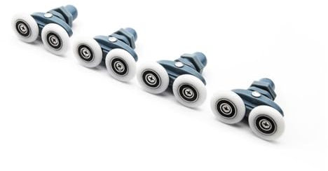 Rouleaux de porte de douche, roues de fixation de porte de douche, roues de douche, roue de poulie pivotante double réglable en plastique ABS, rouleau de quincaillerie de porte coulissante de cabine d
