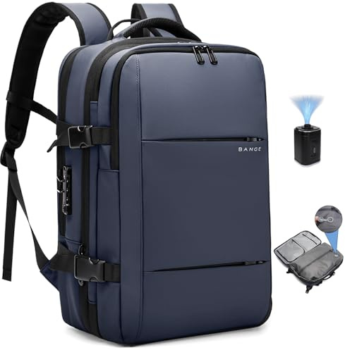 Bange Vakuum-Rucksack mit Pumpe, Kompressionsrucksack, erweiterbarer Anti-Diebstahl-Rucksack für Geschäftsreisen
