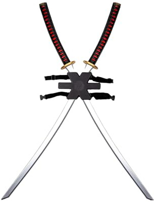 Wicked Costumes Adult Ninja Sword Set with Back Harness – Double Costume Prop Accessory for Halloween & Themed Parties