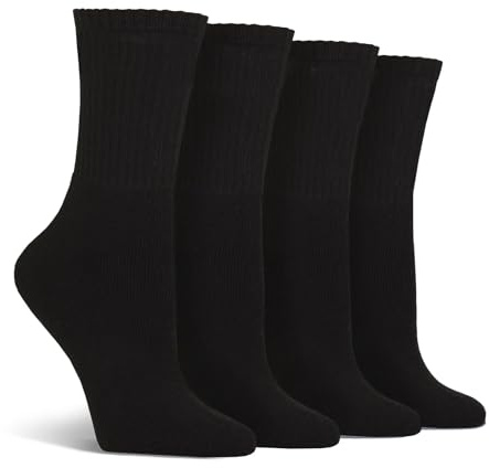 Spairs Women's Leisure Sport Socks 4 Pairs Size 4-8 | Fully Cushioned Foot, Performance Yarn, Soft, Comfortable, Breathable, Crew Length, Multipack