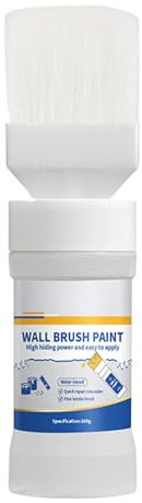 Pittura murale Vernice bianca Pasta per riparazione di pareti con vernice al lattice da 180 g - Kit per pittura murale, vernice bianca per soffitto, vernice per ritocchi murali con pennello per rim