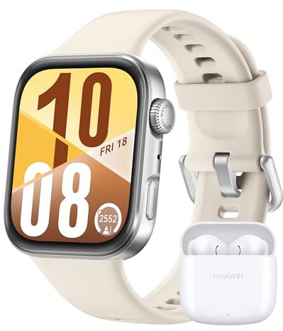 HUAWEI Watch FIT 4 Smartwatch + FreeBuds SE 2, Sports Fitness Tracker, 5ATM Wasserdicht, Gesundheits-Insights, Bis zu 10 Tage Akku, Kompatibel mit Android™ & iOS, 30 Monate Garantie, Weiß