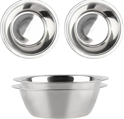 4 Stück Dick Edelstahl Hundenapf Food Grade Safe Haustier Katze & Hunde Futternäpfe und Wassernäpfe leicht zu reinigen (Breitrand 16.5cm/6.5in)
