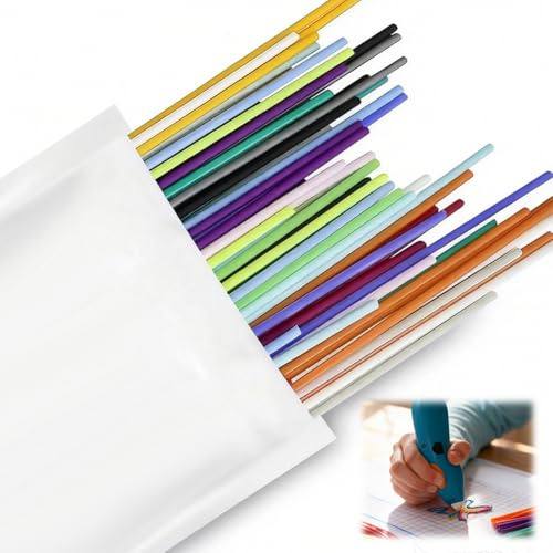 320 st 32 färger 3D-penna filament för 3 Doodlers Start Pen 2,5 mm, PCL låg trycktemperatur 3D-skriverpåfyllningar, för 3Doodler Start+ penna