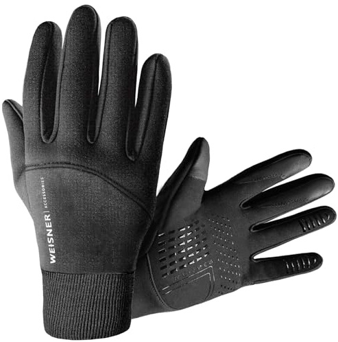 Verdone WEISNER X-Touch RX Herren Handschuhe – Touchscreen Winterhandschuhe – rutschfest, atmungsaktiv, wasserabweisend – Laufen, Radfahren, Alltag – Schwarz