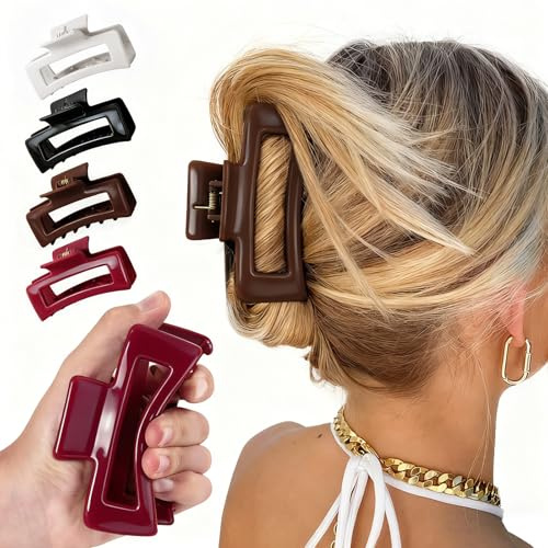 Aribliseza Vogelnest Pinza para el Cabello, 4 Piezas, Suave Clips de Silicona, Pinza para Peinados Recogidos, Antideslizante, Flexible Clip para Cabello Fino/Grueso/Rizado