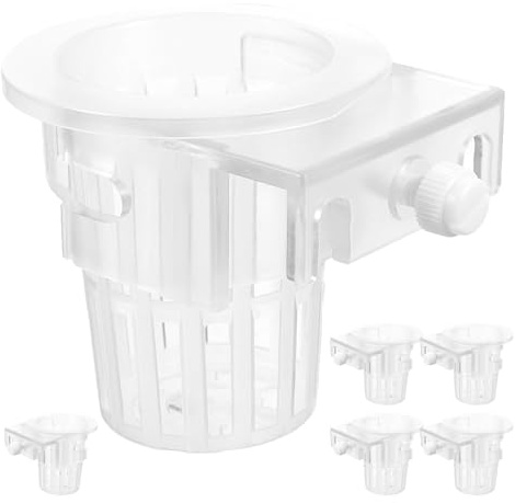 DOITOOL Cesta Hidropónica para Acuario 6 Piezas Macetas de Plástico Ajustables para Plantas Acuáticas Soporte Colgante para Decoración y Cultivo en Peceras y Sistemas Hidropónicos